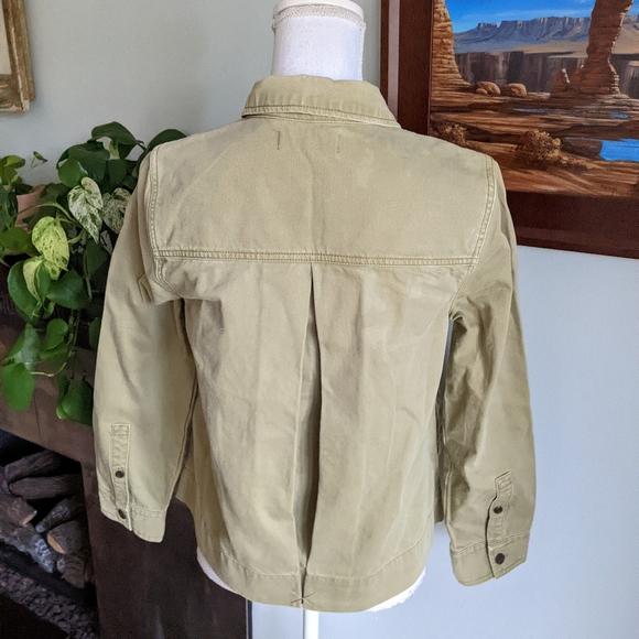 MADEWELL Military Trucker Jacket Loose Fit Zip Front Women's Small Green Yellow - Picture 4 of 6